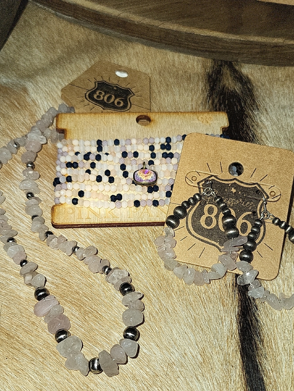 Handcrafted Rose Quartz Beaded Necklace - 806 Collection